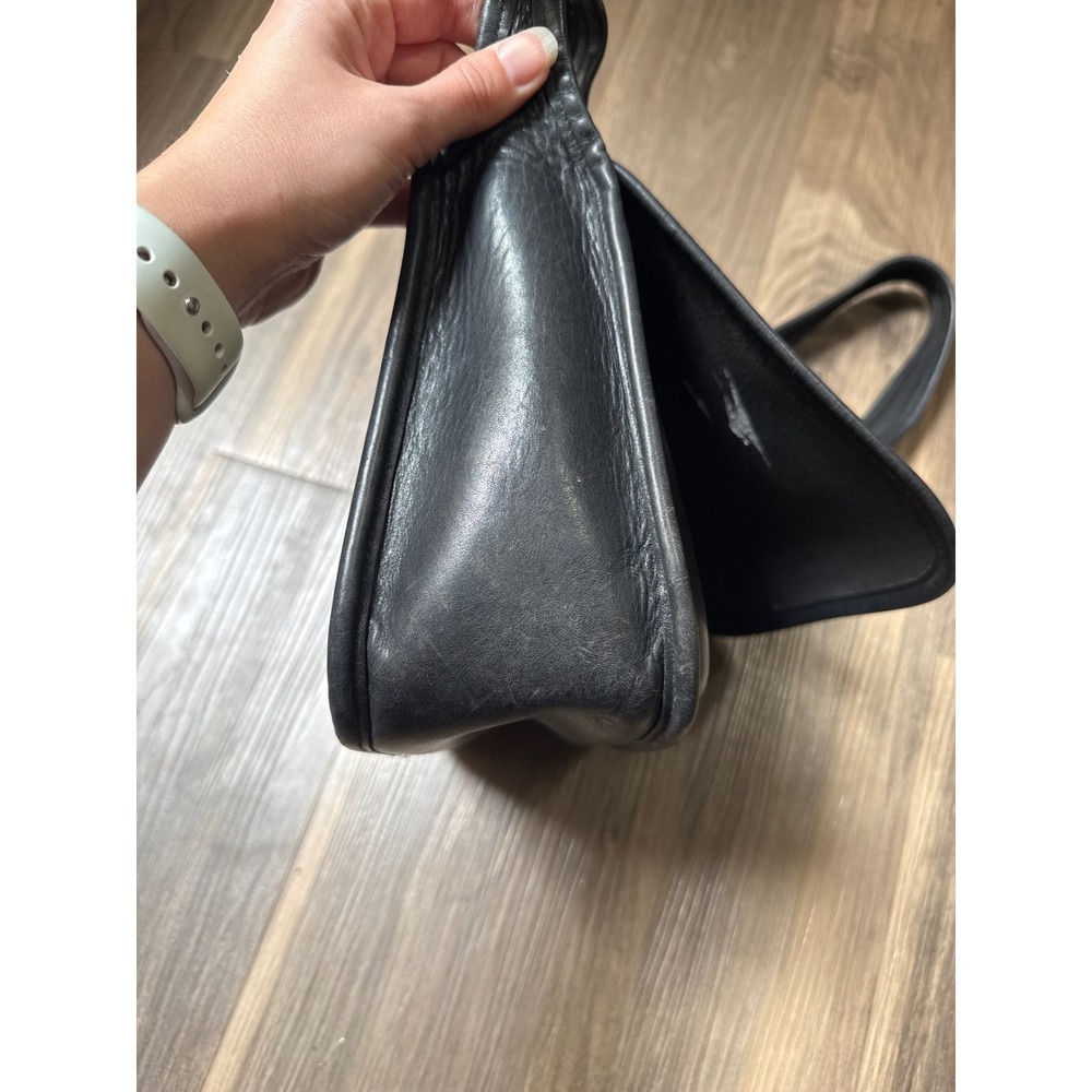 Vintage Coach 9170 Black Leather Shoulder Bag Saddle Classic Pouch Boho 90's - Picture 11 of 16